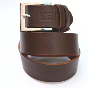 This leather belt is prepared by Pakistani artisans who are specialized in real leather products and manufactured by MENDER Leather Factory situated in Multan Pakistan and exporting leather products since 1989. Slim and Narrow brown belt for men.Width: 1.25″ Thick: 3mm Size: All waists available Heavy Metallic silver High Shine Buckle