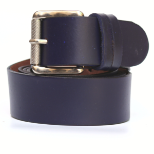 Real leather belts are manufactured by the leather factory and delivered online. Dark Blue formal belt for men in unique 35mm and 3mm thick leather is a durable combination of art and leather.  Authentic and durable buffalo leather Slim Buckle 35mm width 3mm thickness durable shiny buckle