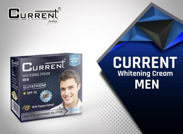 Current Whitening Cream Men Glutathione (30gm) is a must-have skincare product that offers a complete answer to a variety of skin issues. Its distinct formula is intended to get rid of acne, dark spots, and other skin issues, revealing clearer and brighter skin.