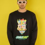 Colorful Chaos Vinyl Patchwork Sweatshirt with Inspiring Message