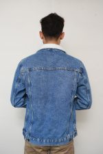 Blue Denim Jacket with Faux Shearling Collar – Classic Design