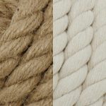 Jute rope knot decorative sculptures with multi-colored brown and white finishes, set of 2 with hanging loops