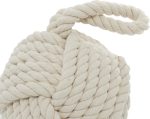 Jute rope knot decorative sculptures with multi-colored brown and white finishes, set of 2 with hanging loops