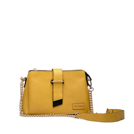 Urban Active Crossbody Bag in Premium Milled Leather with Gold Accents