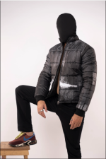 Brushed Vision Cityscape Puffer Jacket with Down Padding and Digital Print