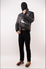 Brushed Vision Cityscape Puffer Jacket with Down Padding and Digital Print