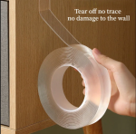 Transparent nano tape, waterproof and reusable, for home decor and bathroom organization