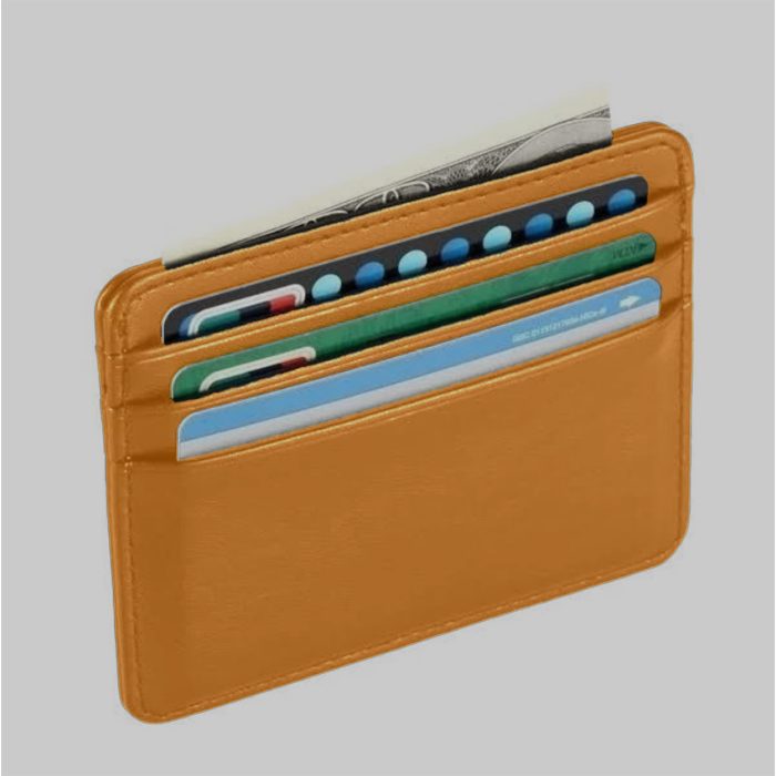 Mini slim smart card holder with 7 compartments for men's travel and everyday use