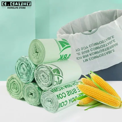 Biodegradable Corn Starch Trash Bags for Kitchen and Household Use