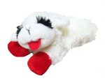 Multipet Lambchop 6-inch mini plush squeak toy for pets in soft white
