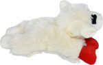 Multipet Lambchop 6-inch mini plush squeak toy for pets in soft white