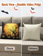 Set of 4 Halloween Double-Sided Pillow Covers - 18" x 18"