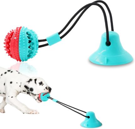 Durable Dog Chew Toy for Aggressive Chewers with Treat-Dispensing Puzzle Ball