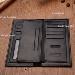 Men's long PU leather wallet with card holder, coin purse, and slim business design