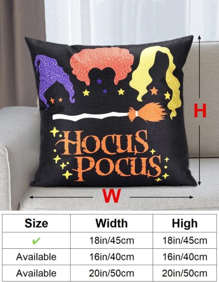 Set of 4 Halloween Double-Sided Pillow Covers - 18" x 18"