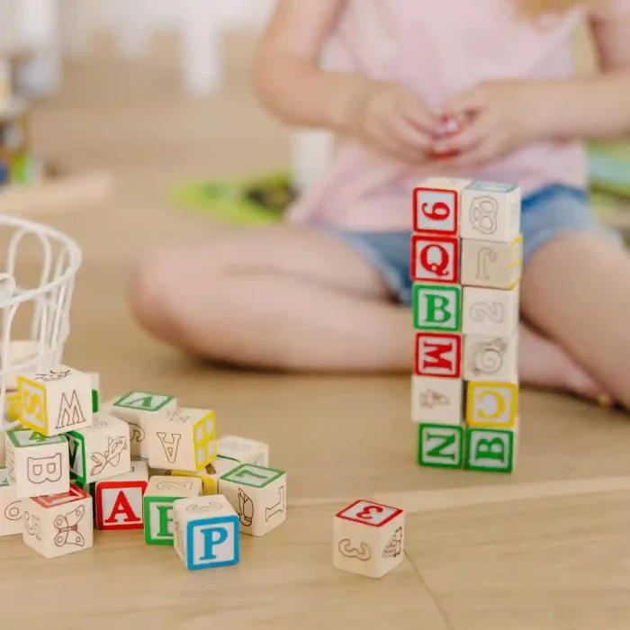 Melissa & Doug Deluxe Wooden ABC/123 Blocks Set - 50 pcs for Toddlers and Kids Ages 2+