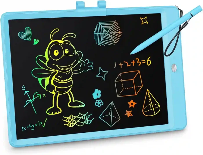 KOKODI 10-inch colorful LCD writing tablet for kids with erasable drawing pad and secure battery compartment