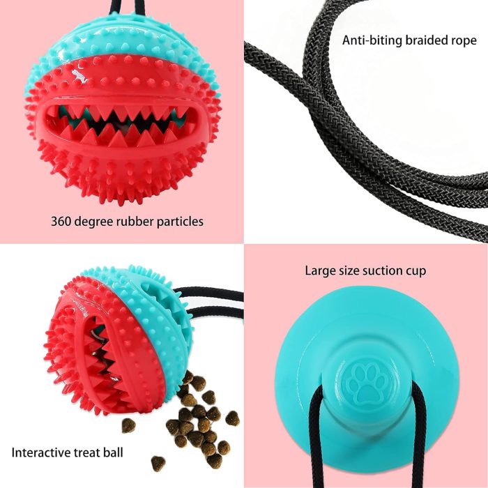 Durable Dog Chew Toy for Aggressive Chewers with Treat-Dispensing Puzzle Ball