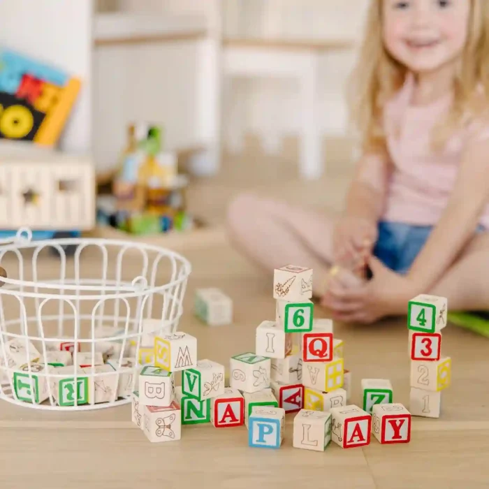 Melissa & Doug Deluxe Wooden ABC/123 Blocks Set - 50 pcs for Toddlers and Kids Ages 2+