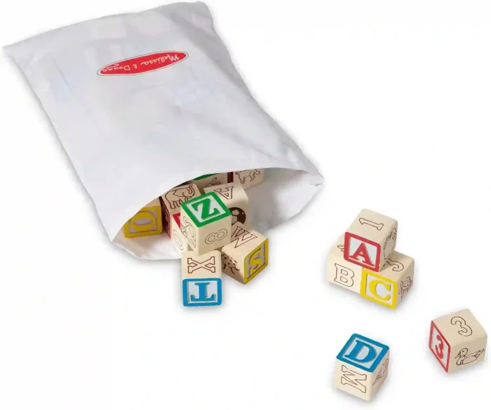 Melissa & Doug Deluxe Wooden ABC/123 Blocks Set - 50 pcs for Toddlers and Kids Ages 2+