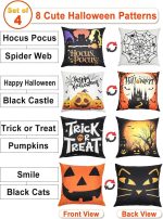 Set of 4 Halloween Double-Sided Pillow Covers - 18" x 18"