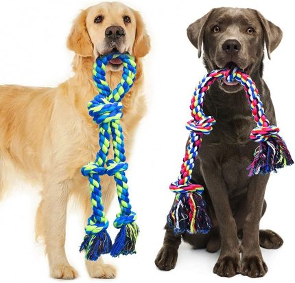 XL Dog Rope Toys for Large Aggressive Chewers – 2-Pack Durable Cotton Ropes