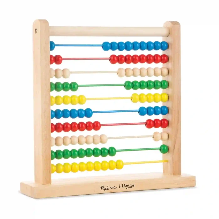 Melissa & Doug Wooden Abacus with 100 Colorful Beads for Early Math Learning