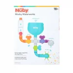 Nuby Wacky Waterworks interactive bath toy with colorful pipes and adjustable valves for baby cognitive development