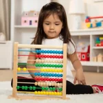 Melissa & Doug Wooden Abacus with 100 Colorful Beads for Early Math Learning