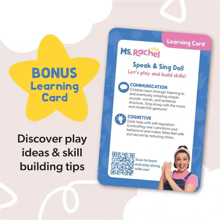 Ms. Rachel Speak & Sing Interactive Doll with Songs and Phrases