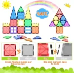 Coodoo Magnetic Tiles 40-Piece STEM Building Set for Kids Ages 3+