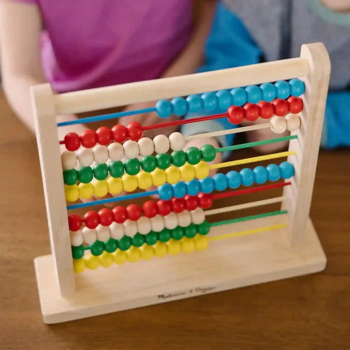 Melissa & Doug Wooden Abacus with 100 Colorful Beads for Early Math Learning