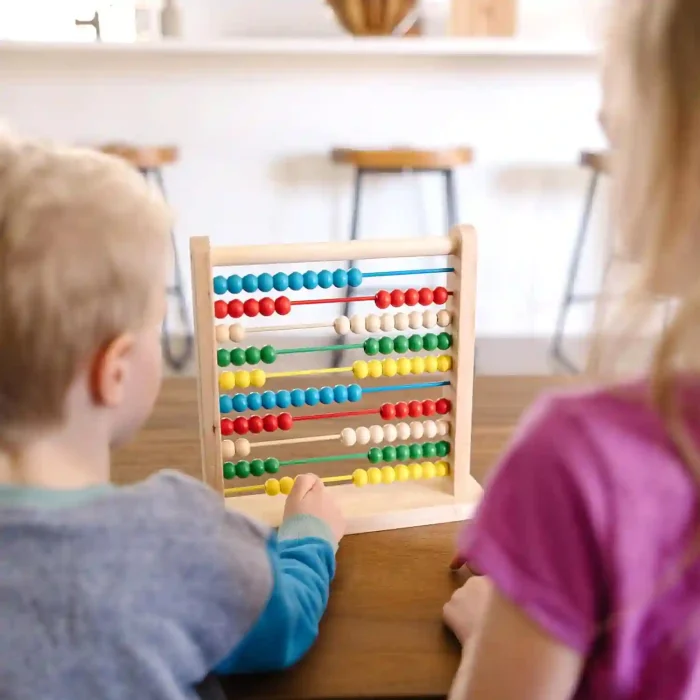 Melissa & Doug Wooden Abacus with 100 Colorful Beads for Early Math Learning