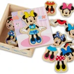 Melissa & Doug Disney Minnie Mouse Dress-Up Wooden Play Set with 18 mix-and-match pieces for creative fashion play