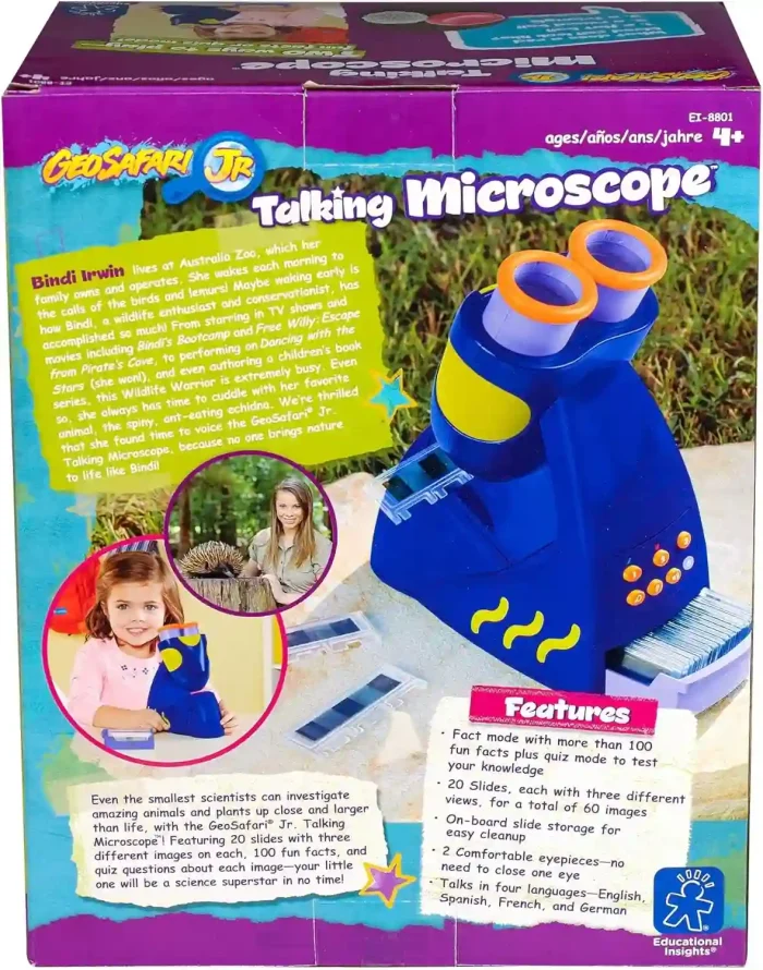 GeoSafari Jr. Talking Microscope for Kids featuring Bindi Irwin - Interactive STEM Learning Toy