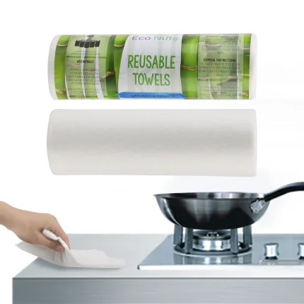 Reusable Bamboo Paper Towels for Kitchen & Home Cleaning