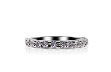 L'Amour Eternity Band in 925 sterling silver with 13 Moissanite stones and rhodium plating