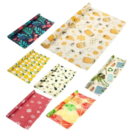 Eco-Friendly Reusable Beeswax Food Wraps - Organic Cotton and Beeswax