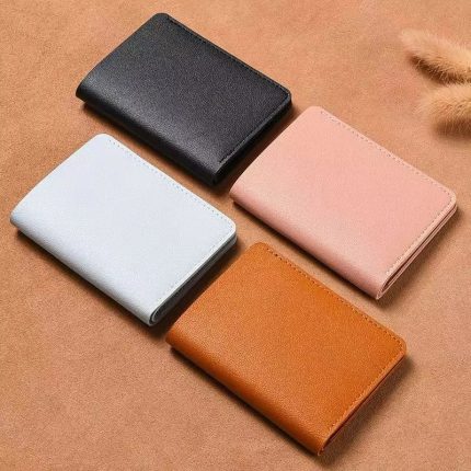 Classic PU leather small wallet for men and women with credit card holder and coin purse.