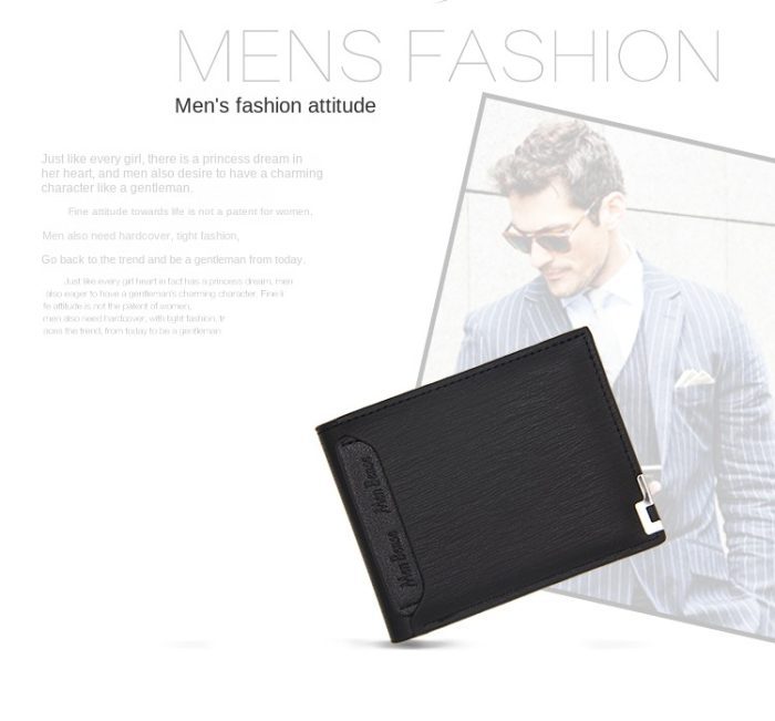 Men's short multi-function wallet with draw card holder, stylish and casual