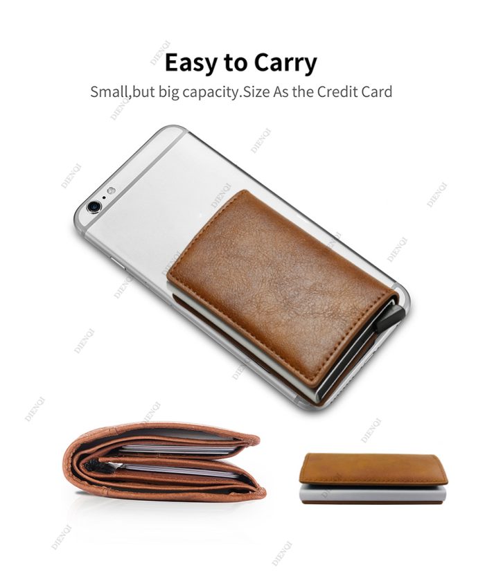 Vintage brown leather men's wallet with RFID protection and slim design for secure and stylish card holding