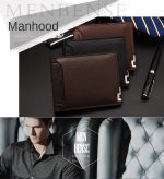 Men's short multi-function wallet with draw card holder, stylish and casual