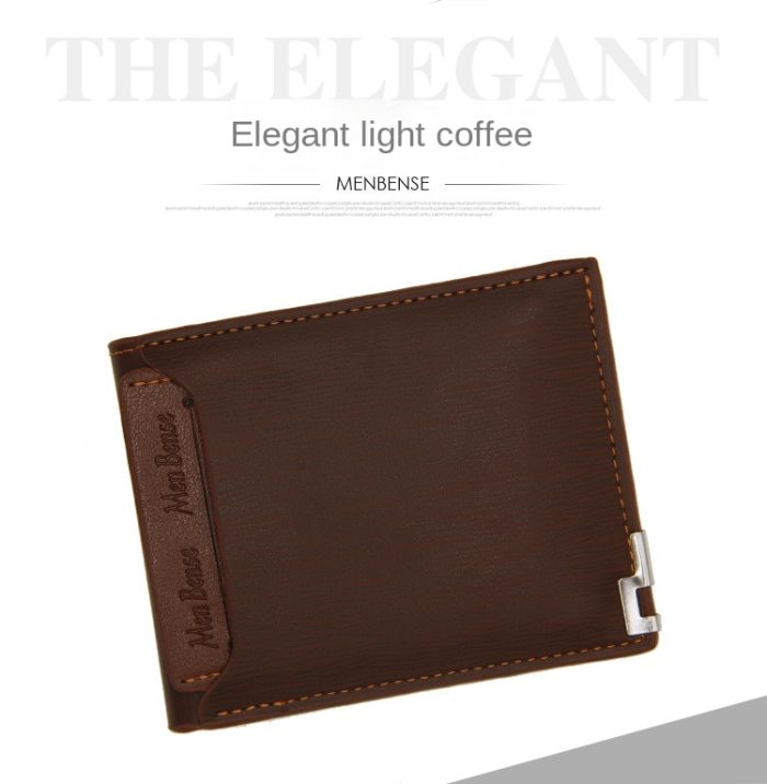 Men's short multi-function wallet with draw card holder, stylish and casual