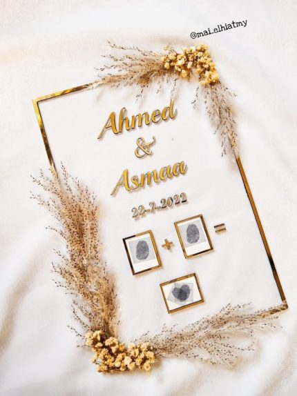 Customized Nikkah thumb impression board/frame in 9x12 inches acrylic for wedding memories