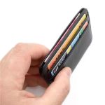 Mini slim smart card holder with 7 compartments for men's travel and everyday use