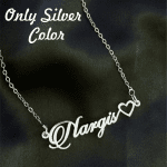 Customized silver name necklace with personalized locket