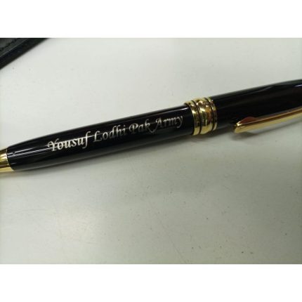 Personalized black gold metal pen with custom name and elegant box packaging – perfect gift