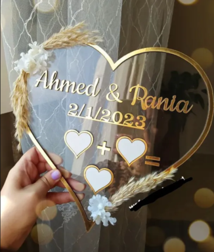 Customized Nikkah thumb impression board/frame in 9x12 inches acrylic for wedding memories