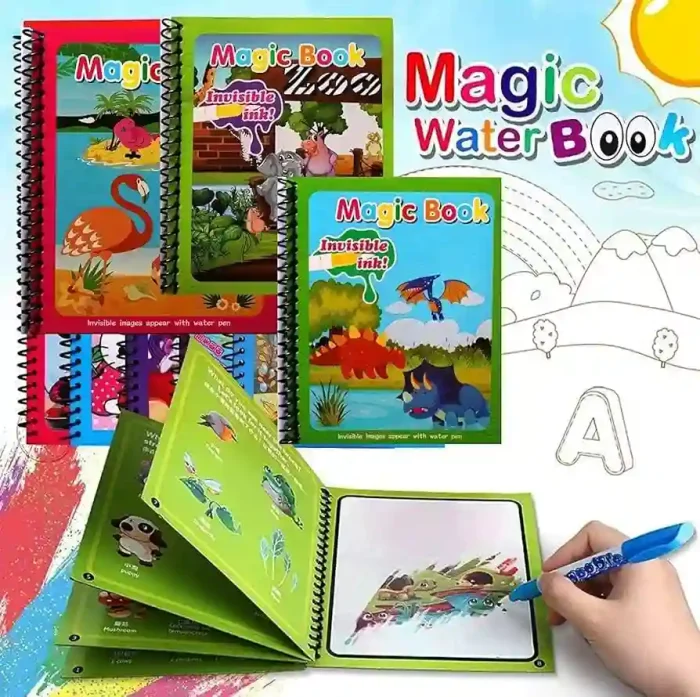 Reusable Magic Water Drawing Book with Animal, Universe, and Dinosaur Themes – Educational Toy for Kids