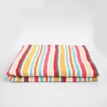 Bartica Premium Stripe Design Hand Towel - 100% Long-Staple Cotton, 23x45 Inches